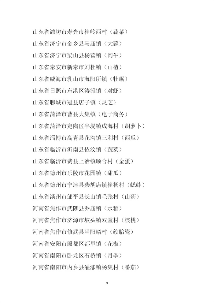 【名單公示】第十一批全國“一村一品”示范村鎮(zhèn)名單公示(圖9)