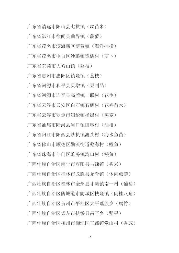 【名單公示】第十一批全國“一村一品”示范村鎮(zhèn)名單公示(圖13)
